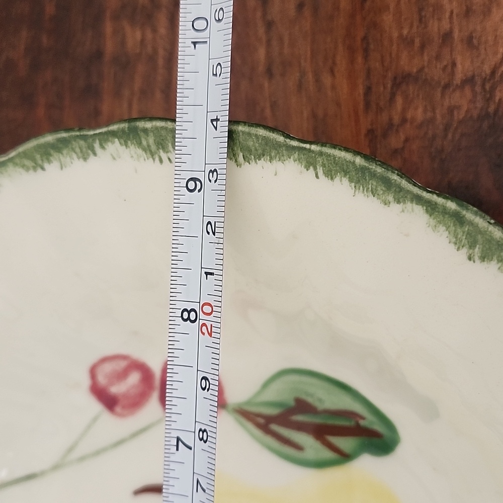 VTG Bowl BLUE RIDGE POTTERY Fruit Design Ceramic Green Trim. Hand Painted - Picture 4 of 4